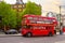Old model of classic London Bus, London, UK