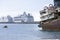 Old and modern ships in Arrecife,Spain