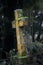 Old moss covered gravestone