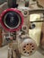 Old movie projector at, Metal background