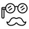 Old mustache personal traits icon, outline style