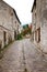 Old Narrow Cobblestone Street in French Village