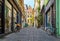 Old narrow street in Ghent Gent, Belgium.