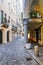 Old narrow streets of the city of Padua, Italy