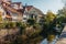 Old national German town house in Bietigheim-Bissingen, Baden-Wuerttemberg, Germany, Europe. Old Town is full of