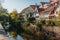 Old national German town house in Bietigheim-Bissingen, Baden-Wuerttemberg, Germany, Europe. Old Town is full of