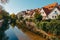 Old national German town house in Bietigheim-Bissingen, Baden-Wuerttemberg, Germany, Europe. Old Town is full of