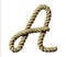 old natural fiber rope bent in the form of letter A