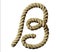 old natural fiber rope bent in the form of letter B