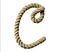 old natural fiber rope bent in the form of letter C
