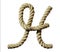 old natural fiber rope bent in the form of letter H