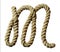 old natural fiber rope bent in the form of letter M