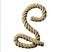 old natural fiber rope bent in the form of letter S