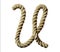 old natural fiber rope bent in the form of letter U