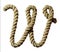 old natural fiber rope bent in the form of letter W