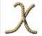 old natural fiber rope bent in the form of letter X