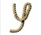 old natural fiber rope bent in the form of letter Y