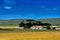 A old neglected farmhouse on the wheat fields of the Overberg region in South Africa.