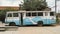 Old Nepali blue colored electric bus