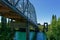 Old and new Alexandra bridge over the Clutha/Mata-au river, Central Otago, Aotearoa, New Zealand