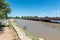 Old and new bridges over flooded Orange River at Upington