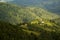 Old and New House. Scenic Hills In Beautiful Light