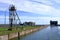 Old and new Niederfinow ship lift, Oder Havel Canal, Brandenburg, Germany