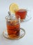 Old and new styles of glass tea cups