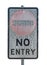 Old no entry traffic sign