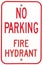 Old no parking fire hydrant sign