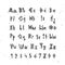 Old Norse Scandinavian font. Runic alphabet, futhark style letters. Ancient occult symbols, vikings letters on white