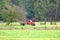 Old North American Red Truck in Rural Setting