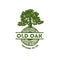 Old Oak Professional Arborist Tree Care Service Organic Eco Sign Concept. Landscaping Design Craft Raw Logo. Rustic