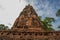 Old octagonal pagoda on the historical island of Wat Mahathat,Phra Nakorn Sri Ayutthaya,Thailand.