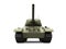 Old olive green military heavy tank - front view