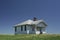 Old one room school house on the rural prairie