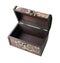 Old open wood casket isolated