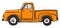 Old orange pickup truck art illustration