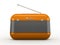 Old orange vintage retro style radio receiver on white