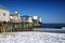 Old orchard beach and Pier snow Winter sunny