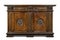 Old original Italian vintage wooden carved sideboard buffet cabi