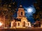 Old orthodox church in Poltava city, Ukraine at night