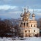 Old orthodox church. Russian winter