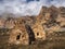 Old Ossetian family crypt in the misty mountains. Digoria region