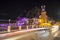 Old Ottoman houses evening colorful lights view by the Yesilirmak River in Amasya City. Amasya is populer touristic destination