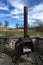 Old outdoor wood burning stove in the countryside in New York