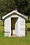 Old outhouse with open door