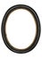 Old oval picture frame wooden isolated white background