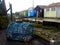 Old oyster cage and fisherman huts, sad and rainy weather. Ocean, Ile d\\\'Oleron, France