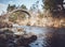 Old Pack Horse Bridge across the River Dulnain in Carrbridge Village in the Scottish Highlands